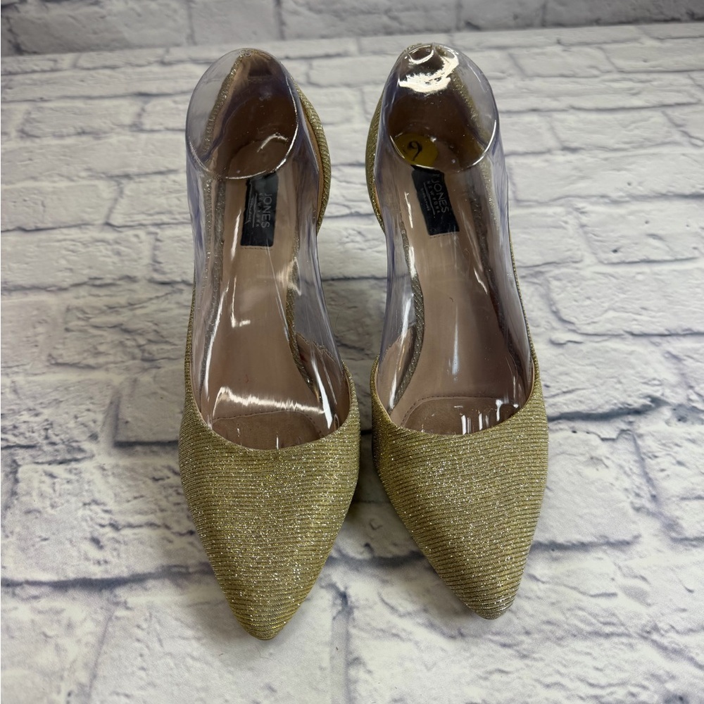 Jones New York Signature “Beatrix” Gold Shimmer Heels. Size 9. Formal. Wedding.
